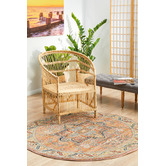 Network Rugs Salmon Power-Loomed Transitional  Round Rug
