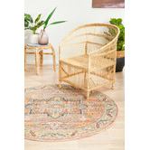 Network Rugs Salmon Power-Loomed Transitional  Round Rug