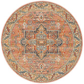 Network Rugs Salmon Power-Loomed Transitional  Round Rug