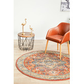 Network Rugs Terracotta Power-Loomed Transitional Round Rug
