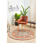 Network Rugs Terracotta Power-Loomed Transitional Round Rug