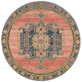 Network Rugs Red Power-Loomed Transitional  Round Rug