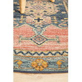 Network Rugs Red Power-Loomed Transitional  Round Rug