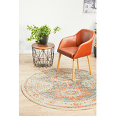 Network Rugs Multi-Coloured Power-Loomed Transitional Round Rug