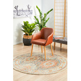 Network Rugs Multi-Coloured Power-Loomed Transitional Round Rug