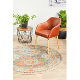 Network Rugs Multi-Coloured Power-Loomed Transitional Round Rug