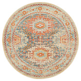 Network Rugs Multi-Coloured Power-Loomed Transitional Round Rug