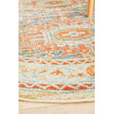 Network Rugs Multi-Coloured Power-Loomed Transitional Round Rug