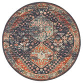 Network Rugs Navy Power-Loomed Transitional Round Rug