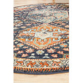 Network Rugs Navy Power-Loomed Transitional Round Rug