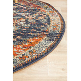 Network Rugs Navy Power-Loomed Transitional Round Rug