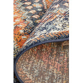 Network Rugs Navy Power-Loomed Transitional Round Rug