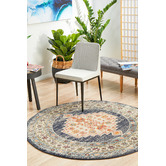 Network Rugs Ecru Power-Loomed Transitional Round Rug