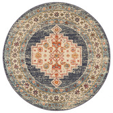 Network Rugs Ecru Power-Loomed Transitional Round Rug