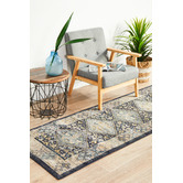 Network Rugs Navy &amp; Sky Blue Power-Loomed Transitional Runner