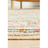 Network Rugs Sky Blue &amp; Beige Power-Loomed Transitional Round Rug