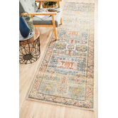 Network Rugs Sky Blue &amp; Beige Power-Loomed Transitional Runner