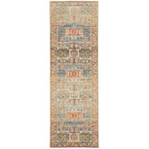 Network Rugs Sky Blue &amp; Beige Power-Loomed Transitional Runner
