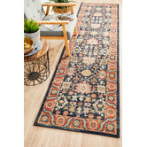 Network Rugs Navy &amp; Rust Power-Loomed Transitional Runner