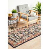 Network Rugs Navy &amp; Rust Power-Loomed Transitional Runner