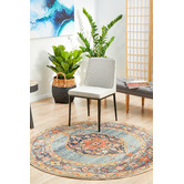 Network Rugs Rust &amp; Blue Power-Loomed Transitional Round Rug