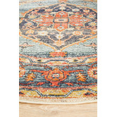 Network Rugs Rust &amp; Blue Power-Loomed Transitional Round Rug