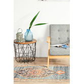 Network Rugs Rust &amp; Blue Power-Loomed Transitional Runner