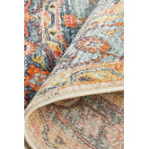 Network Rugs Rust &amp; Blue Power-Loomed Transitional Round Rug