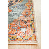 Network Rugs Rust &amp; Blue Power-Loomed Transitional Runner