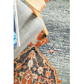 Network Rugs Rust &amp; Blue Power-Loomed Transitional Runner