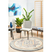 Network Rugs Rust &amp; Beige Power-Loomed Transitional Round Rug