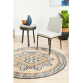 Network Rugs Rust &amp; Beige Power-Loomed Transitional Round Rug