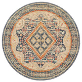 Network Rugs Rust &amp; Beige Power-Loomed Transitional Round Rug