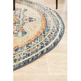 Network Rugs Rust &amp; Beige Power-Loomed Transitional Round Rug