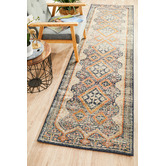 Network Rugs Rust &amp; Beige Power-Loomed Transitional Runner