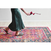Network Rugs Pink Vintage Look Power Loomed Cotton Blend Rug