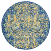 Network Rugs Royal Blue &amp; Yellow Radiance Round Rug