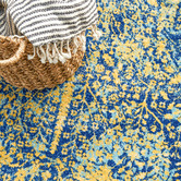 Network Rugs Royal Blue &amp; Yellow Radiance Round Rug