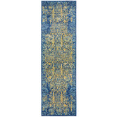 Network Rugs Royal Blue &amp; Yellow Radiance Runner