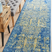 Network Rugs Royal Blue &amp; Yellow Radiance Runner