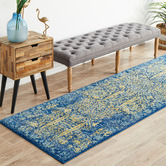 Network Rugs Royal Blue &amp; Yellow Radiance Runner
