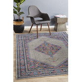 Network Rugs Grey Power Loomed Distressed Modern Rug