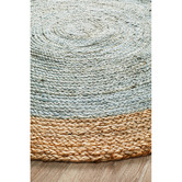 Network Rugs Natural &amp; Light Blue Jute Rug