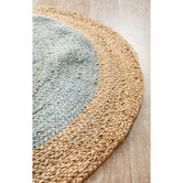Network Rugs Natural &amp; Light Blue Jute Rug
