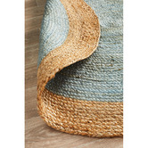 Network Rugs Natural & Light Blue Jute Rug | Temple & Webster