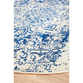 Network Rugs Bone, White &amp; Navy Round Art Moderne Cezanne Rug