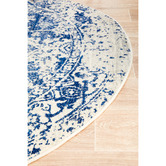 Network Rugs Bone, White &amp; Navy Round Art Moderne Cezanne Rug