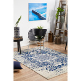 Network Rugs Bone, White &amp; Navy Art Moderne Cezanne Rug