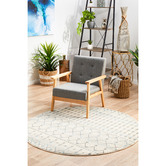 Network Rugs Round Bone White Moderne Salon Rug