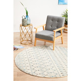 Network Rugs Round Bone White Moderne Salon Rug